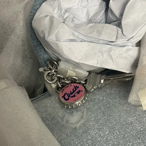 BRAND NEW STILL WRAPPED Coach Large Rowan with Charms in Loved Denim BNWT - Picture 6 of 8